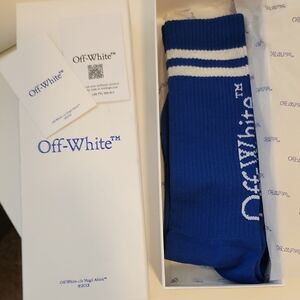 OFF WHITE Blue Casual Socks with Signature Style